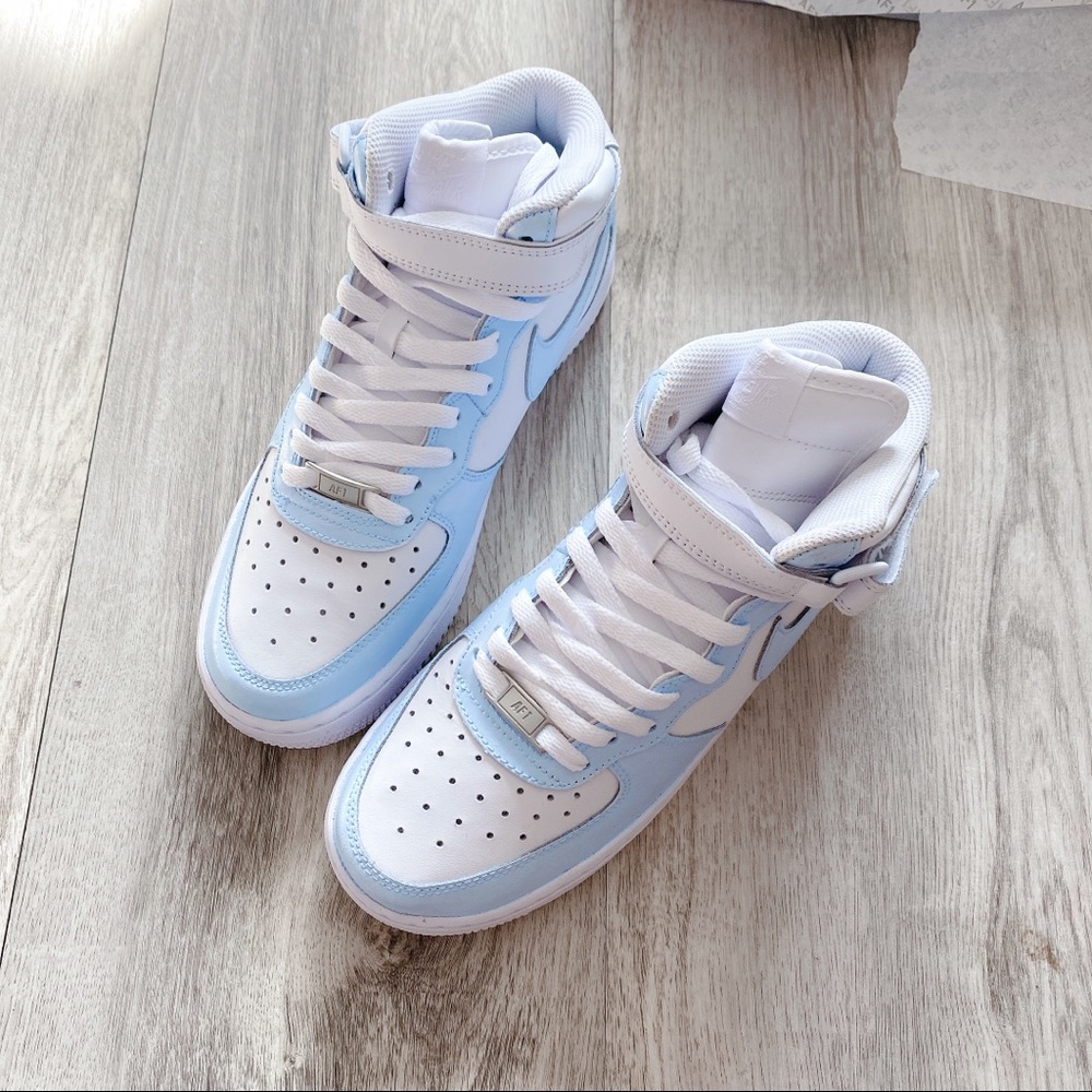Nike air force 1 mid custom baby blue - Picture 2 of 3